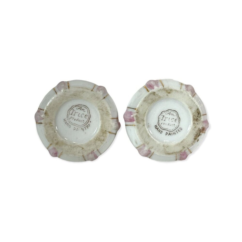 Vintage An Trice Gold Trimmed Porcelain Salt and Pepper Shakers - Picture 6 of 6